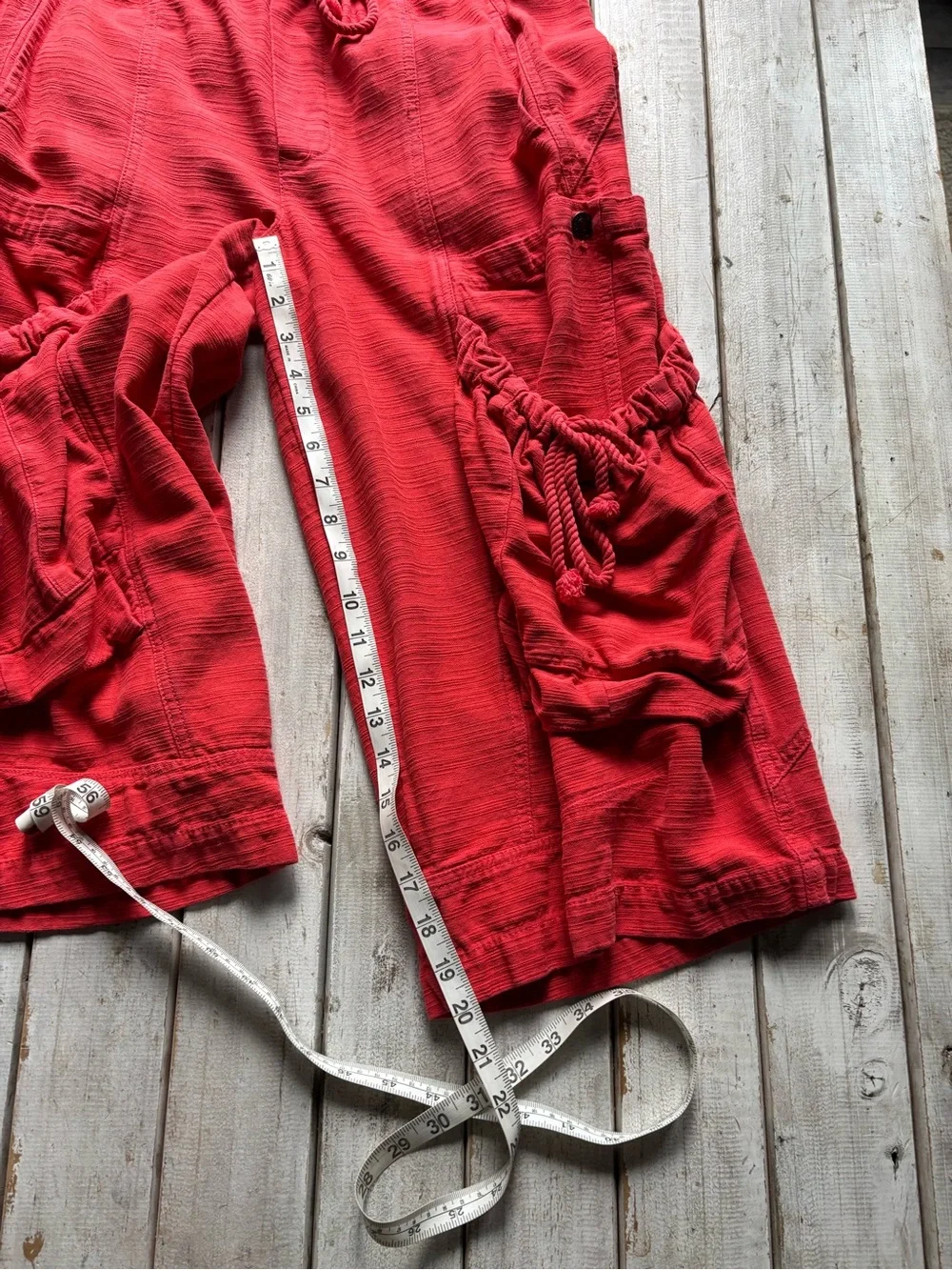 Free People Ashton Crop Pull-On Cargo Pants Red Clay Size Large